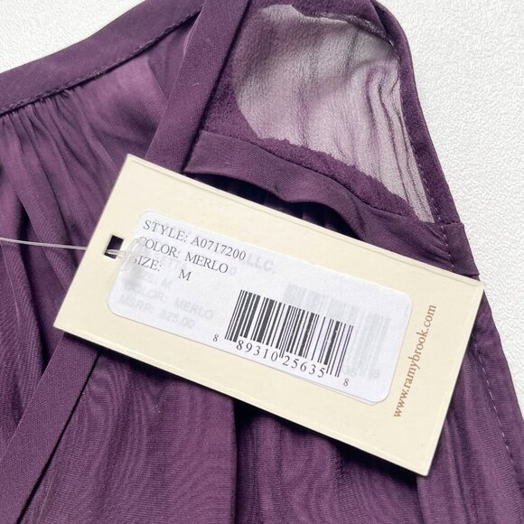 Ramy Brook Faretta Cold Shoulder Top Merlot Size Medium NEW NWT - Picture 5 of 8
